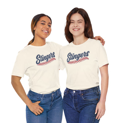 Adult Unisex Stingers Softball Stitches Graphic Short Sleeve Bella + Canvas Soft Tee