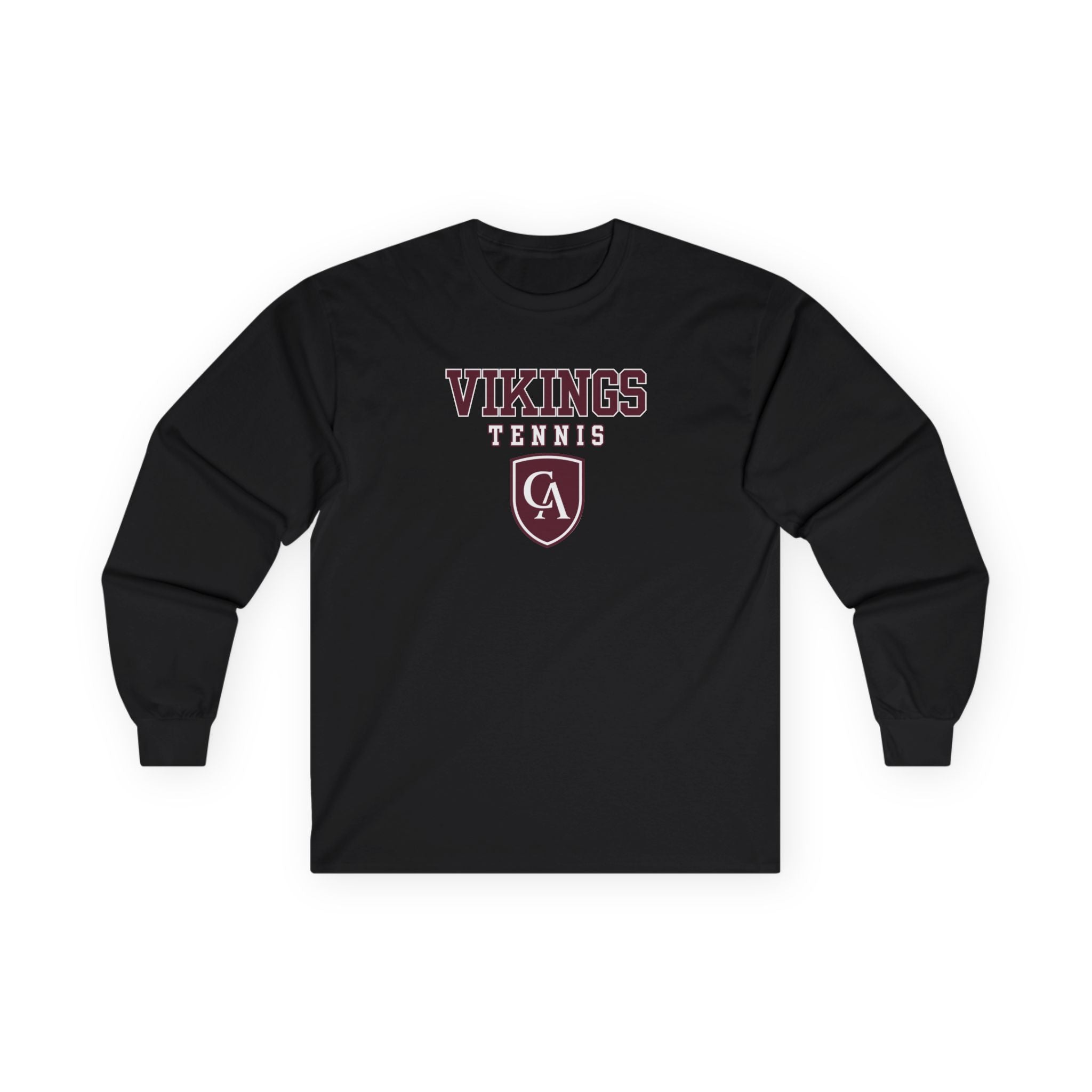 Adult Unisex Columbus Academy Vikings Tennis Graphic Gildan Long Sleeve Tee