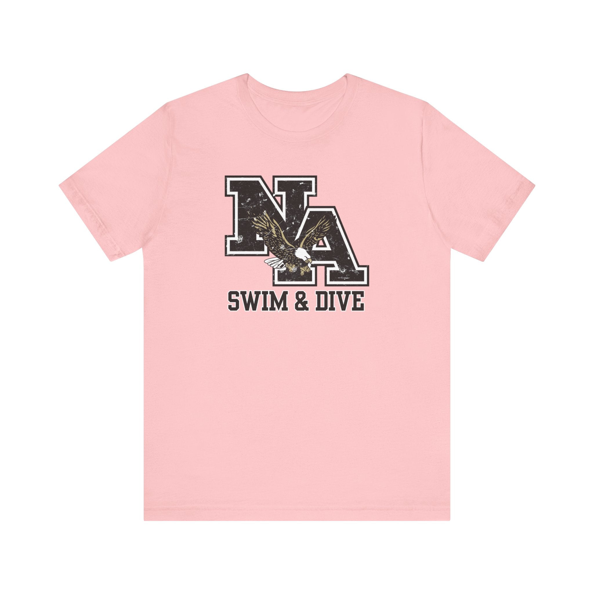 Adult Unisex Swim and Dive Black Vintage Distressed Logo Soft Short Sleeve Graphic Tee