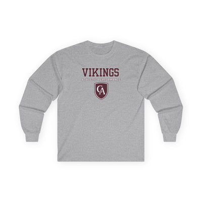 Adult Unisex Columbus Academy Vikings Athletic Performance Graphic Gildan Long Sleeve Tee