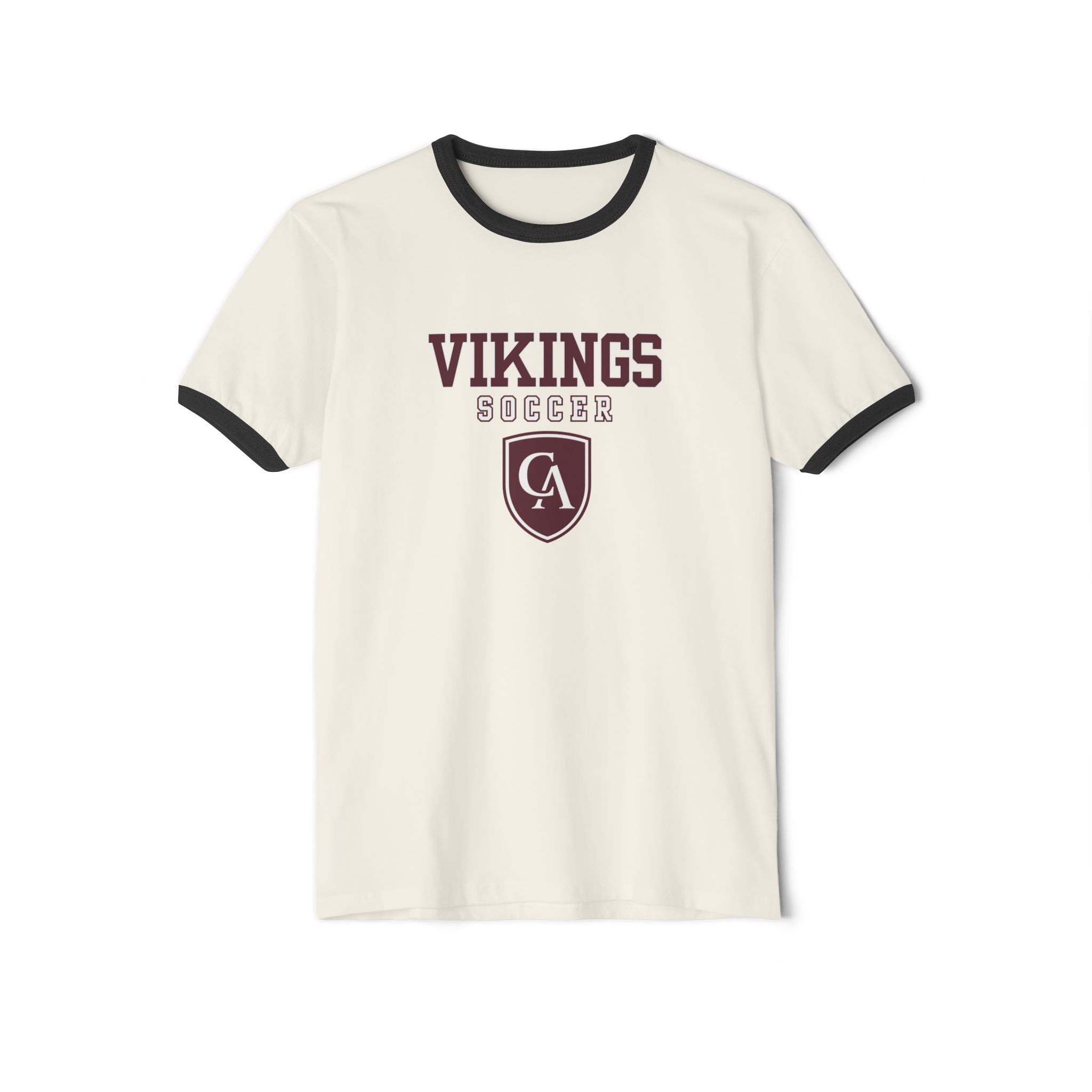Adult Unisex Columbus Academy Vikings Soccer Graphic Short Sleeve Ringer Tee