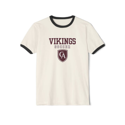 Adult Unisex Columbus Academy Vikings Soccer Graphic Short Sleeve Ringer Tee