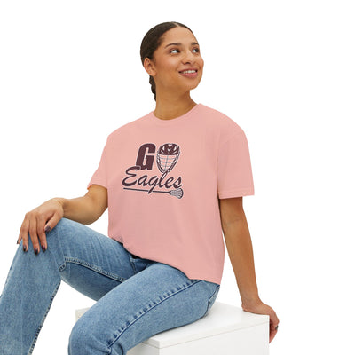 Women's Go Eagles Lacrosse Graphic Boxy Crop Short Sleeve Tee