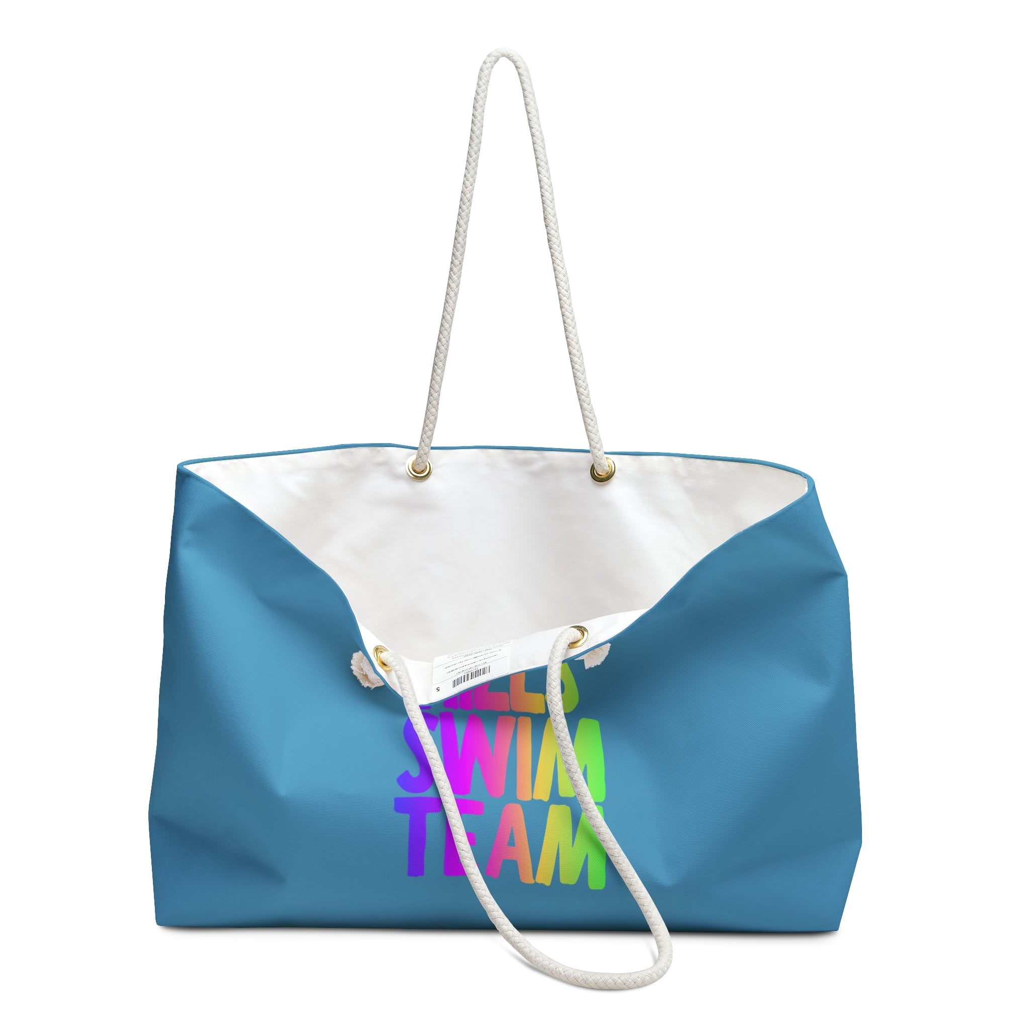 South Hills Swim Team Neon Rainbow Graphic Large Summer Tote