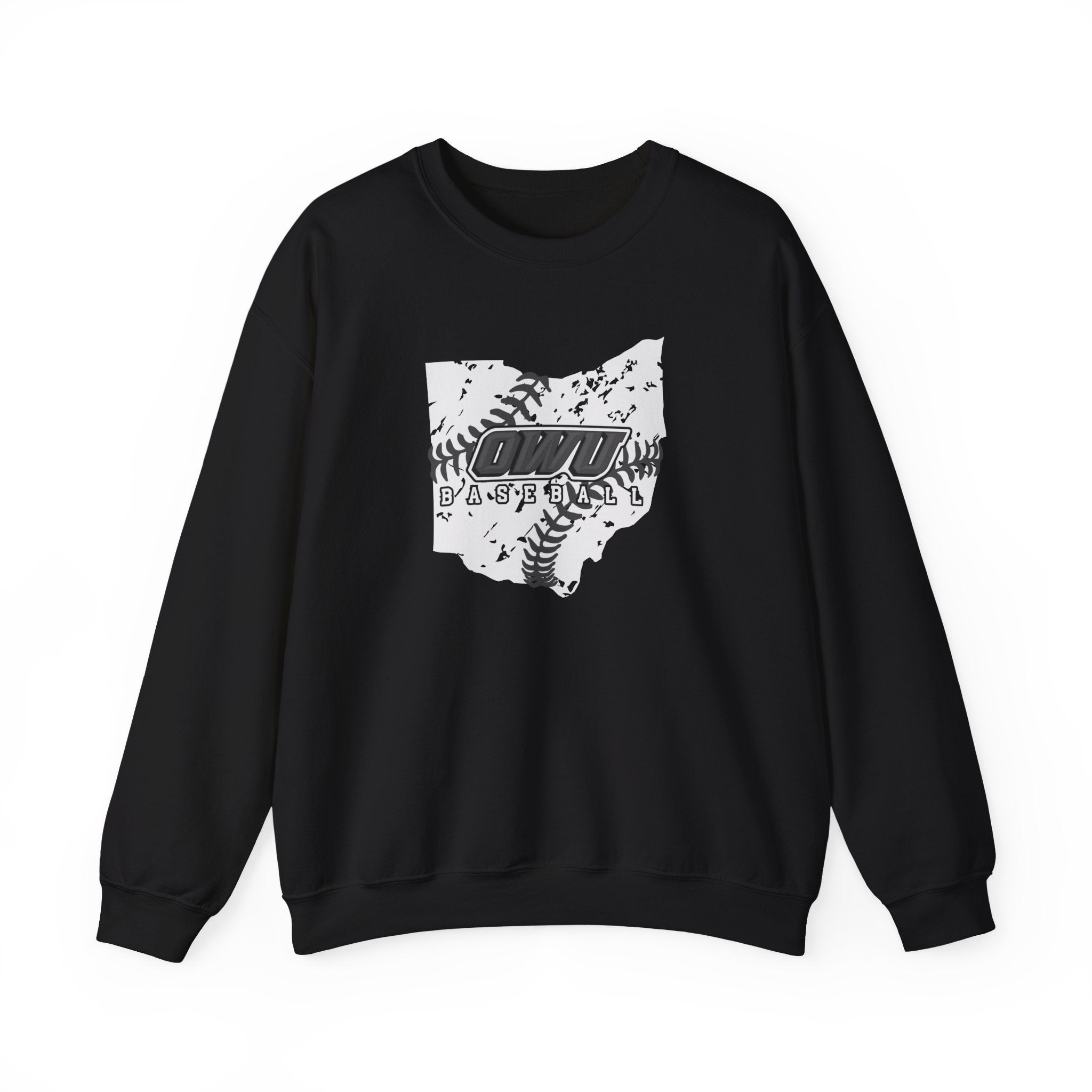 Adult Unisex OWU Baseball Stitches Distressed Ohio Graphic Sweatshirt