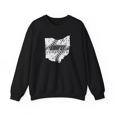Adult Unisex OWU Baseball Stitches Distressed Ohio Graphic Sweatshirt