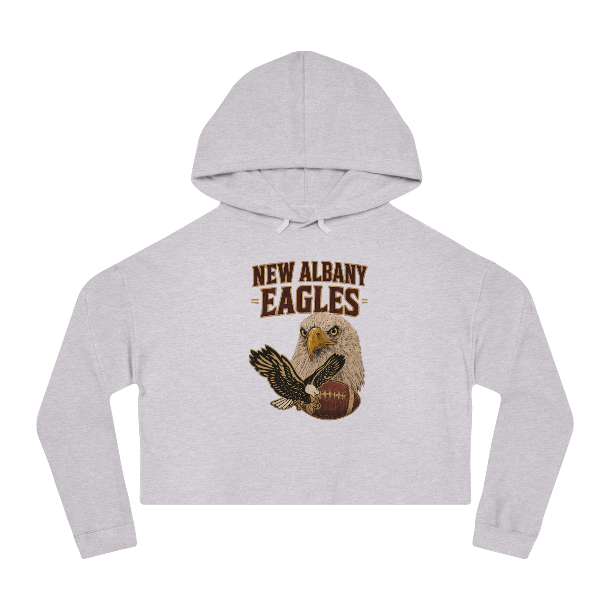 Women's New Albany Gridiron Eagle Graphic Crop Hoodie
