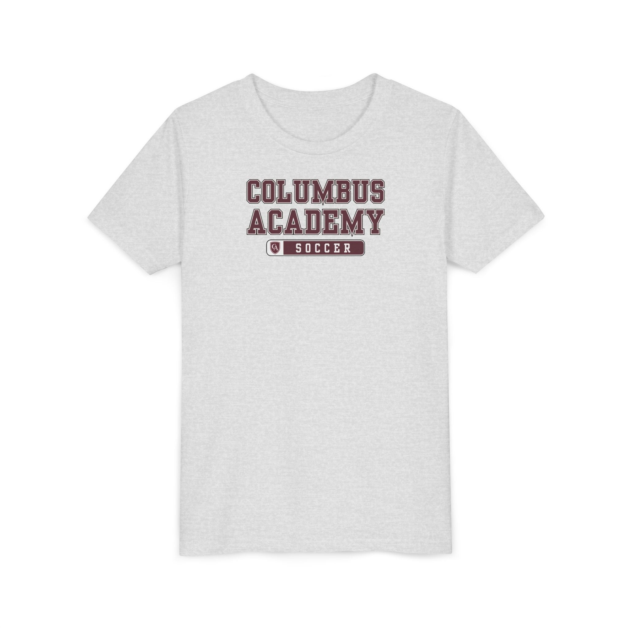 Youth Columbus Academy Soccer Graphic Short Sleeve Bella + Canvas Soft Tee