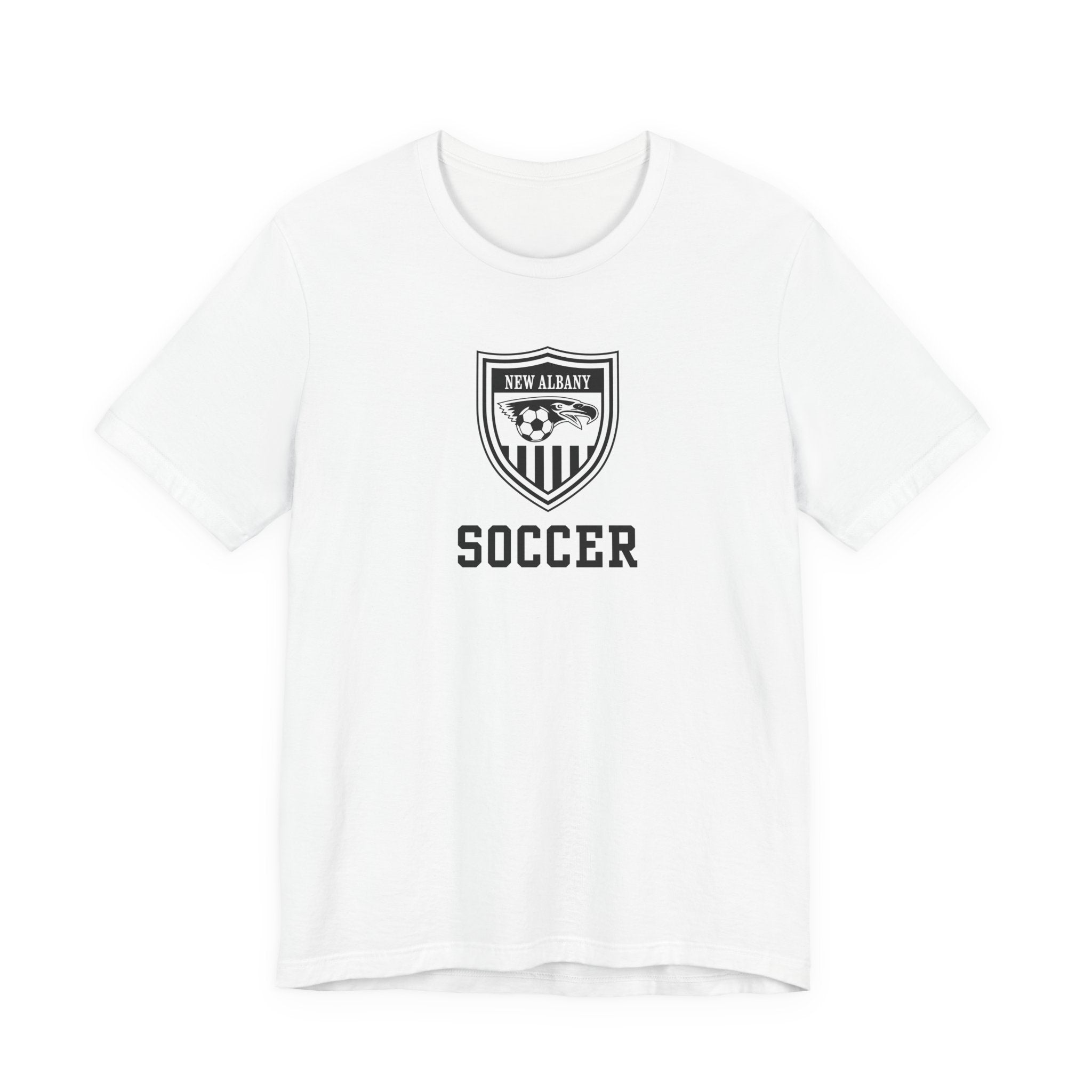 Adult Unisex New Albany Youth Soccer League Crest Graphic Short Sleeve Bella + Canvas Soft Tee