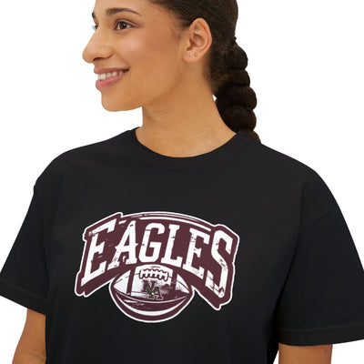 Women's Eagles Football Motion Graphic Boxy Crop Short Sleeve Tee