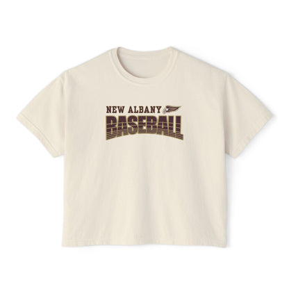 Women's Eagles Line Drive Baseball Boxy Crop Short Sleeve Tee