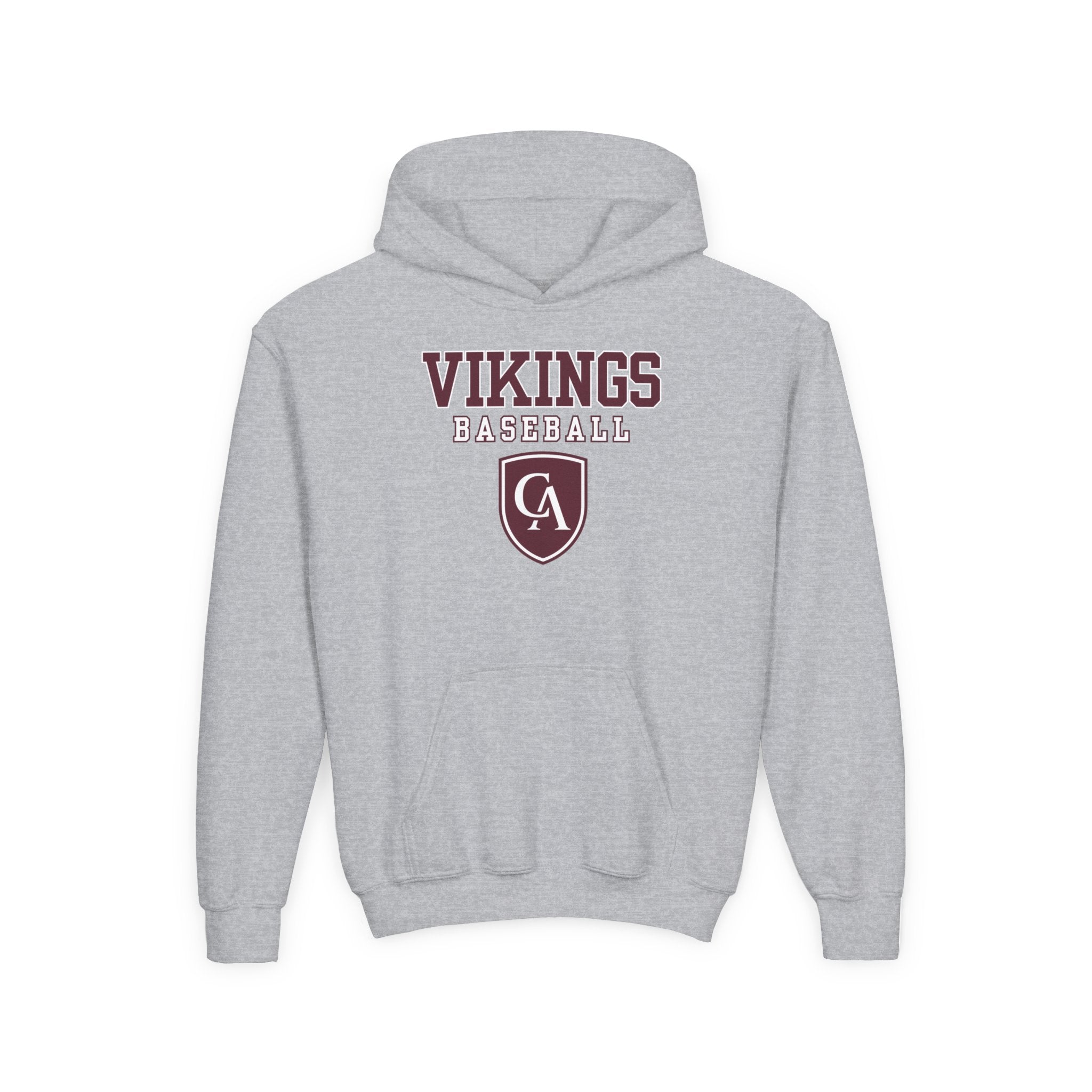 Youth Columbus Academy Vikings Baseball Graphic Gildan Heavy Blend Hoodie