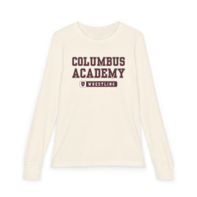 Youth Columbus Academy Wrestling Graphic Bella + Canvas Long Sleeve Soft Tee