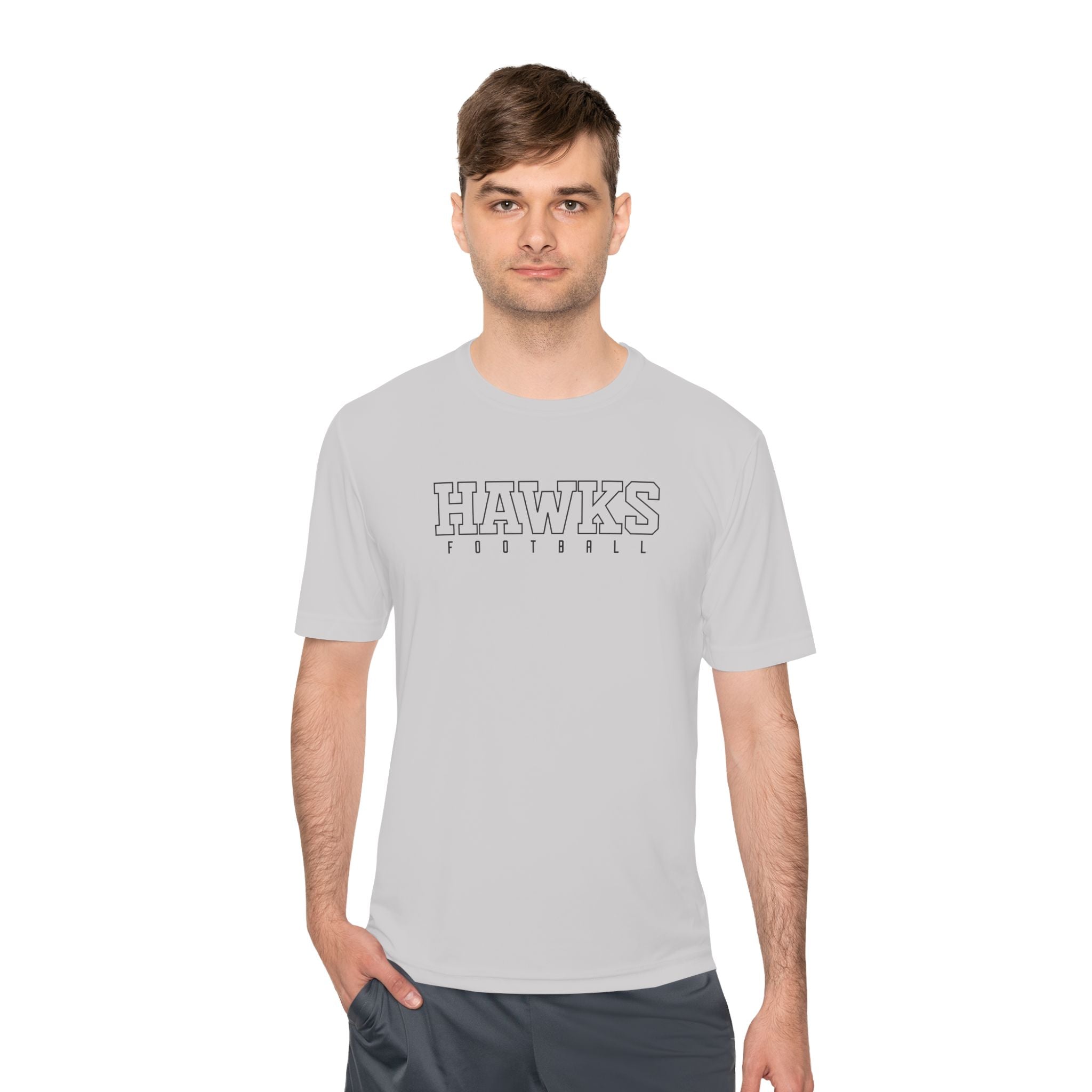 Adult Unisex Westerville Central Block Hawks Football Graphic Sport-Tek Competitor Performance Tee