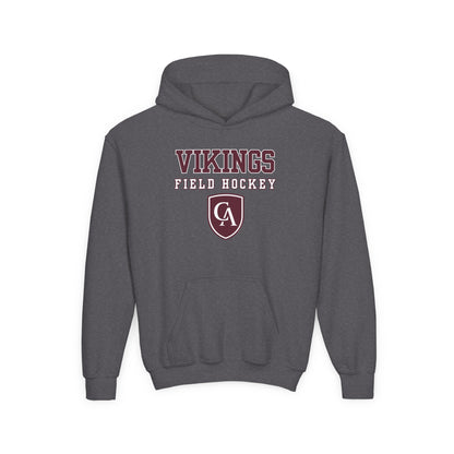 Youth Columbus Academy Vikings Field Hockey Graphic Gildan Heavy Blend Hoodie