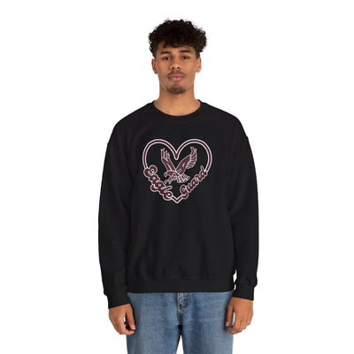 Adult Unisex Eagle Guard Heart Graphic Sweatshirt