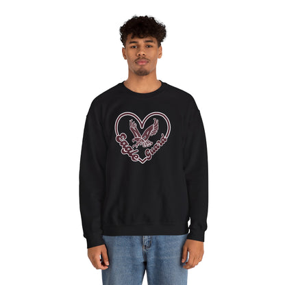 Adult Unisex Eagle Guard Heart Graphic Sweatshirt