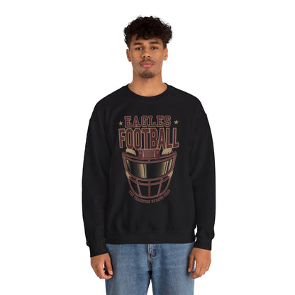 Adult Unisex Eagles Maroon Hype Helmet Graphic Sweatshirt