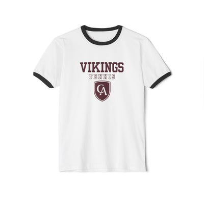 Adult Unisex Columbus Academy Vikings Tennis Graphic Short Sleeve Ringer Tee
