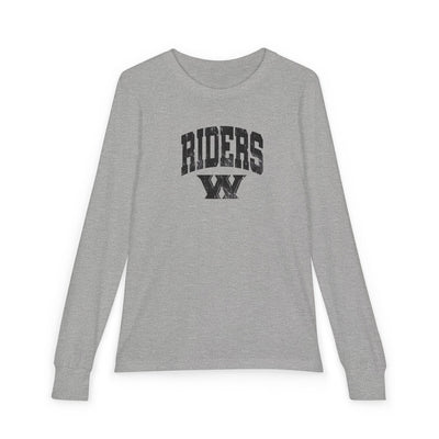 Youth Riders Arch Vintage Distressed W Graphic Bella + Canvas Long Sleeve Soft Tee