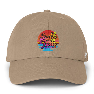 Adult Unisex South Hills Swim Club Sunset Script Graphic 47 Brand Clean Up Cap