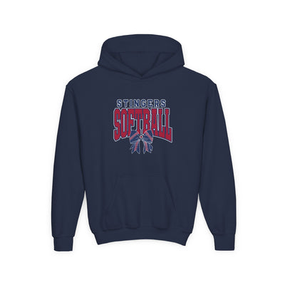 Youth Stingers Softball Stitched Bow Graphic Hoodie