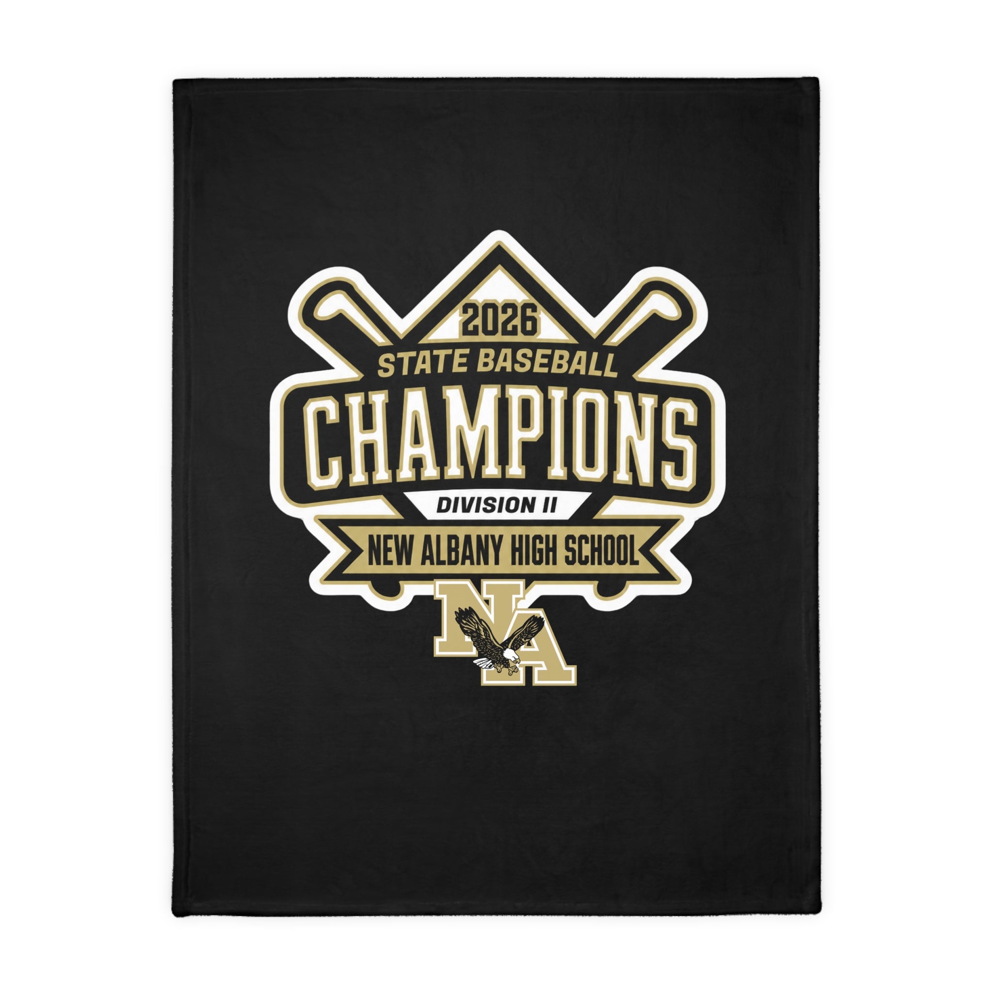 NAHS Baseball Official 2026 STATE CHAMPION Super Soft Reversible Velveteen Microfiber Blanket (Two-sided print)