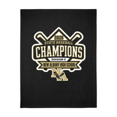 NAHS Baseball Official 2026 STATE CHAMPION Super Soft Reversible Velveteen Microfiber Blanket (Two-sided print)