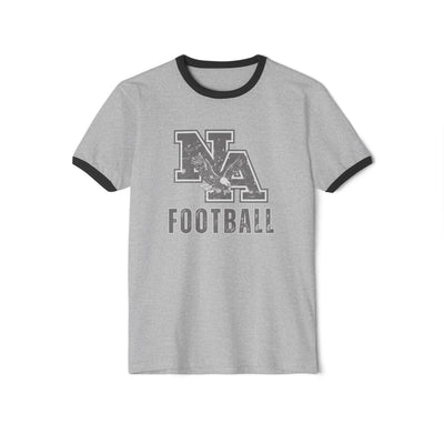 Adult Unisex Distressed Vintage Football Logo Graphic Short Sleeve Ringer Tee