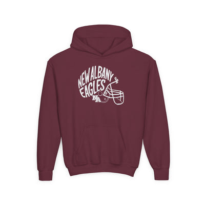 Youth New Albany Vintage Vibes Football Helmet Graphic Hoodie