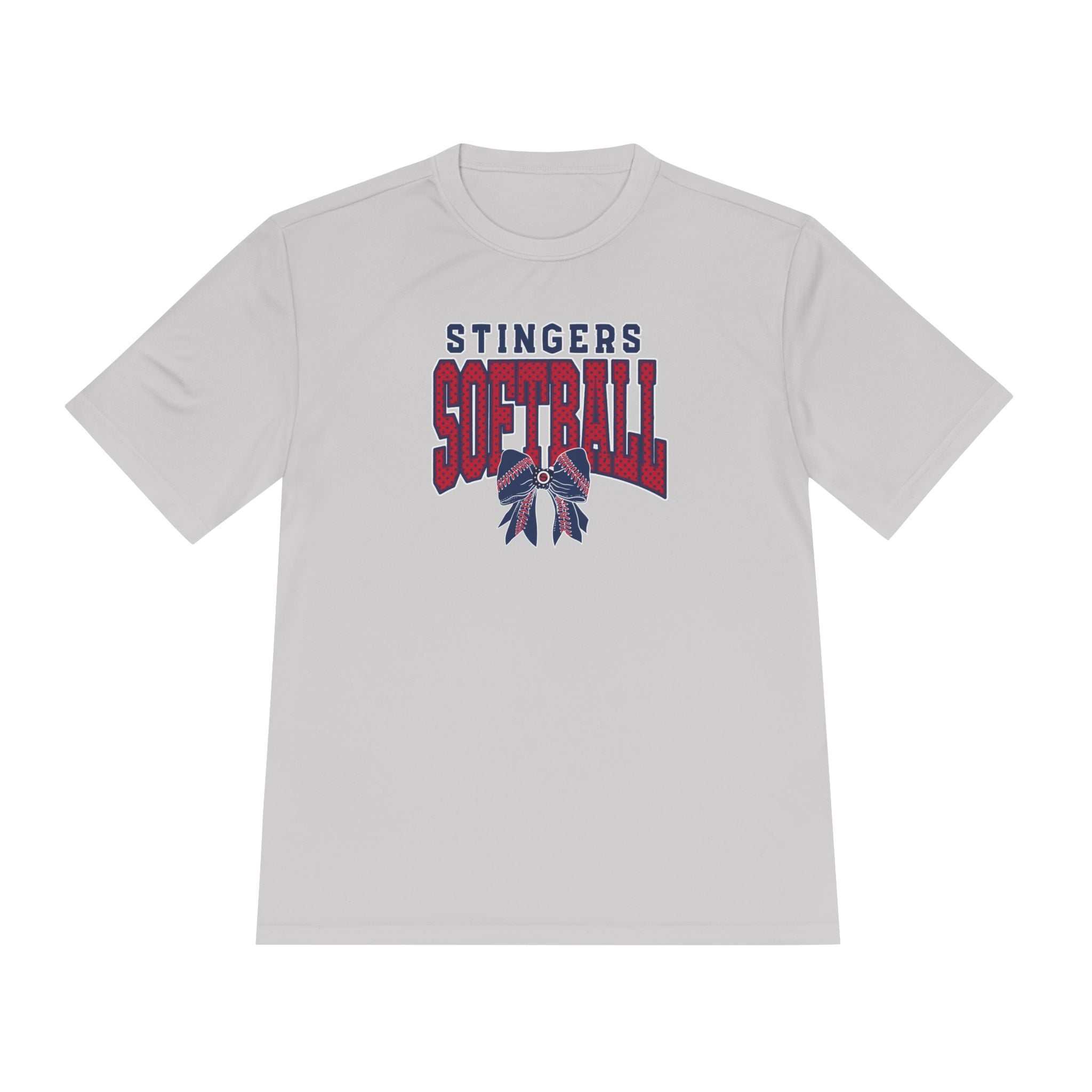 Adult Unisex Stingers Softball Stitched Bow Graphic Sport-Tek Competitor Performance Tee