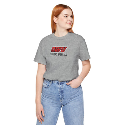Adult Unisex Classic OWU Bishops Baseball Graphic Short Sleeve Soft Tee