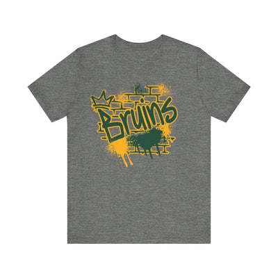 Adult Unisex Bruins Spray Painted Spirit Graphic Short Sleeve Soft Tee