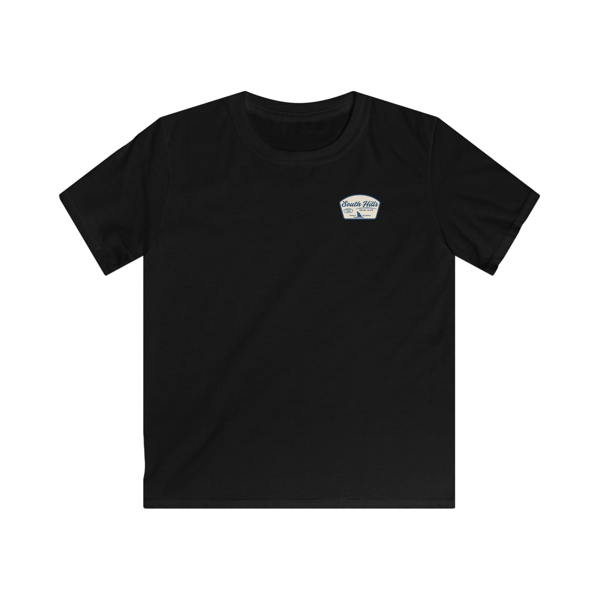 Youth South Hills Swim Club Home of the Sharks Graphic Short Sleeve Gildan Softstyle Tee