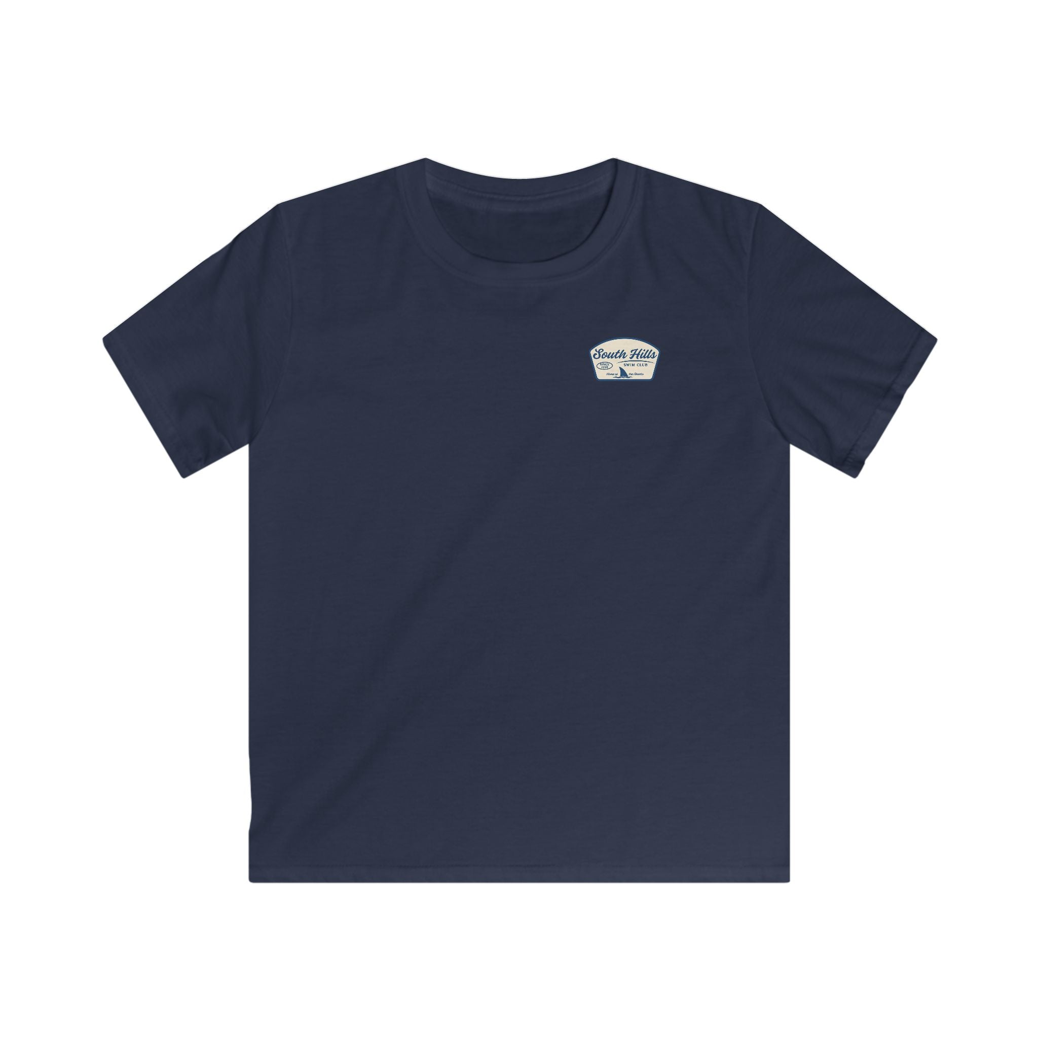 Youth South Hills Swim Club Home of the Sharks Graphic Short Sleeve Gildan Softstyle Tee