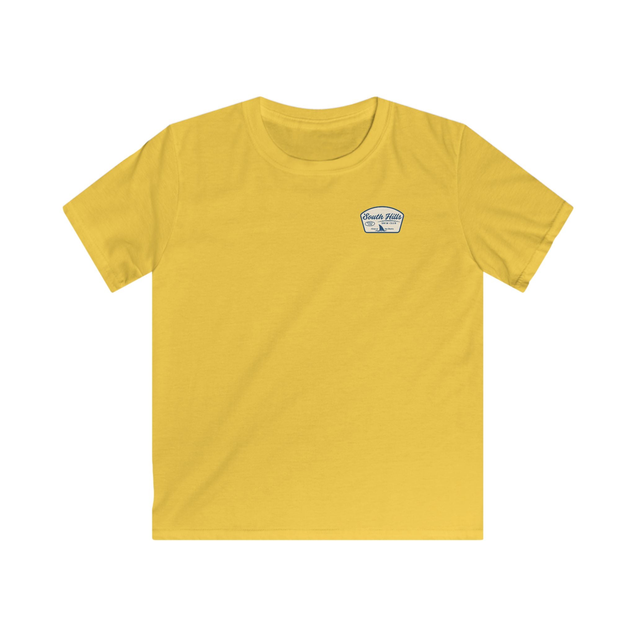 Youth South Hills Swim Club Home of the Sharks Graphic Short Sleeve Gildan Softstyle Tee