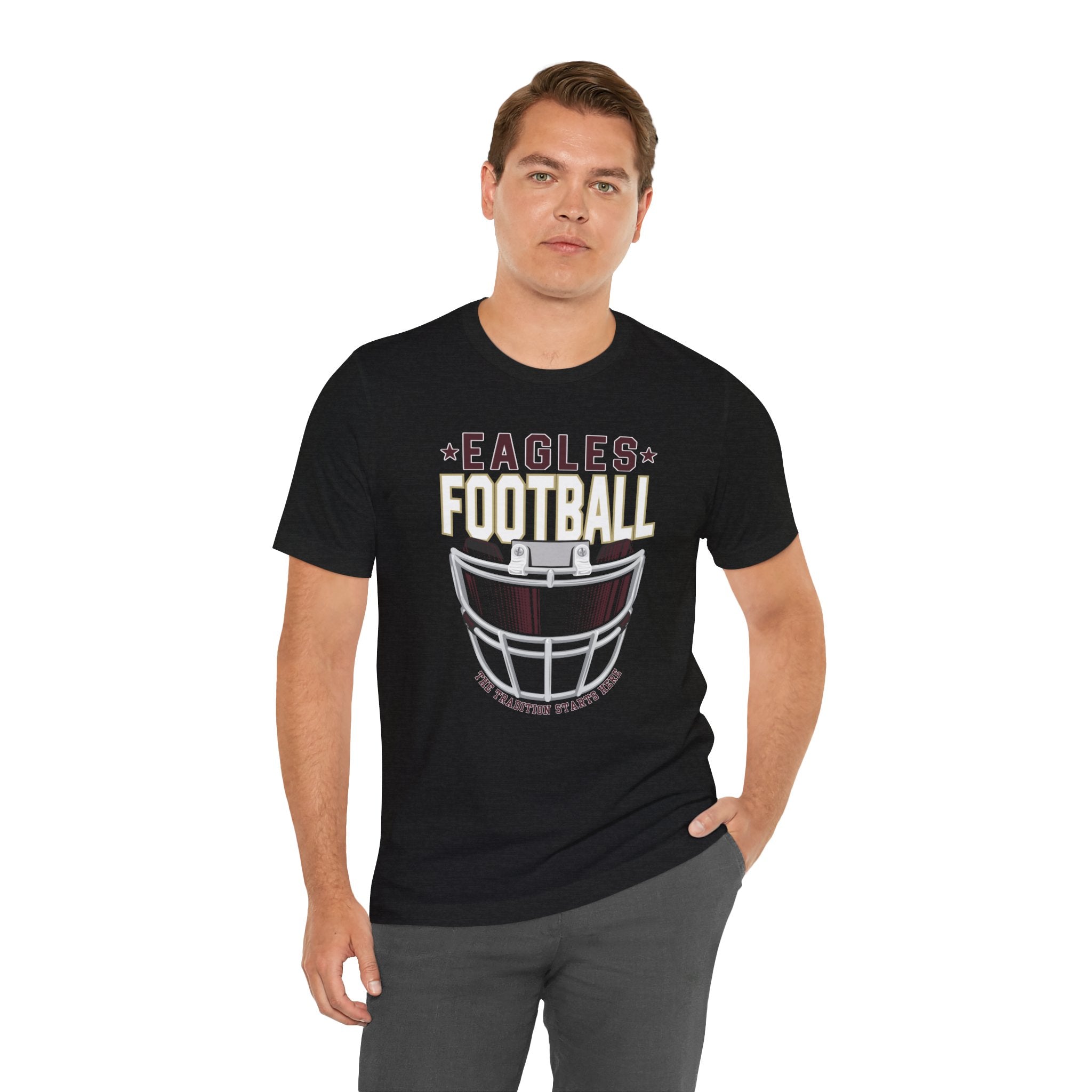 Adult Unisex Eagles White Hype Helmet Graphic Short Sleeve Soft Tee