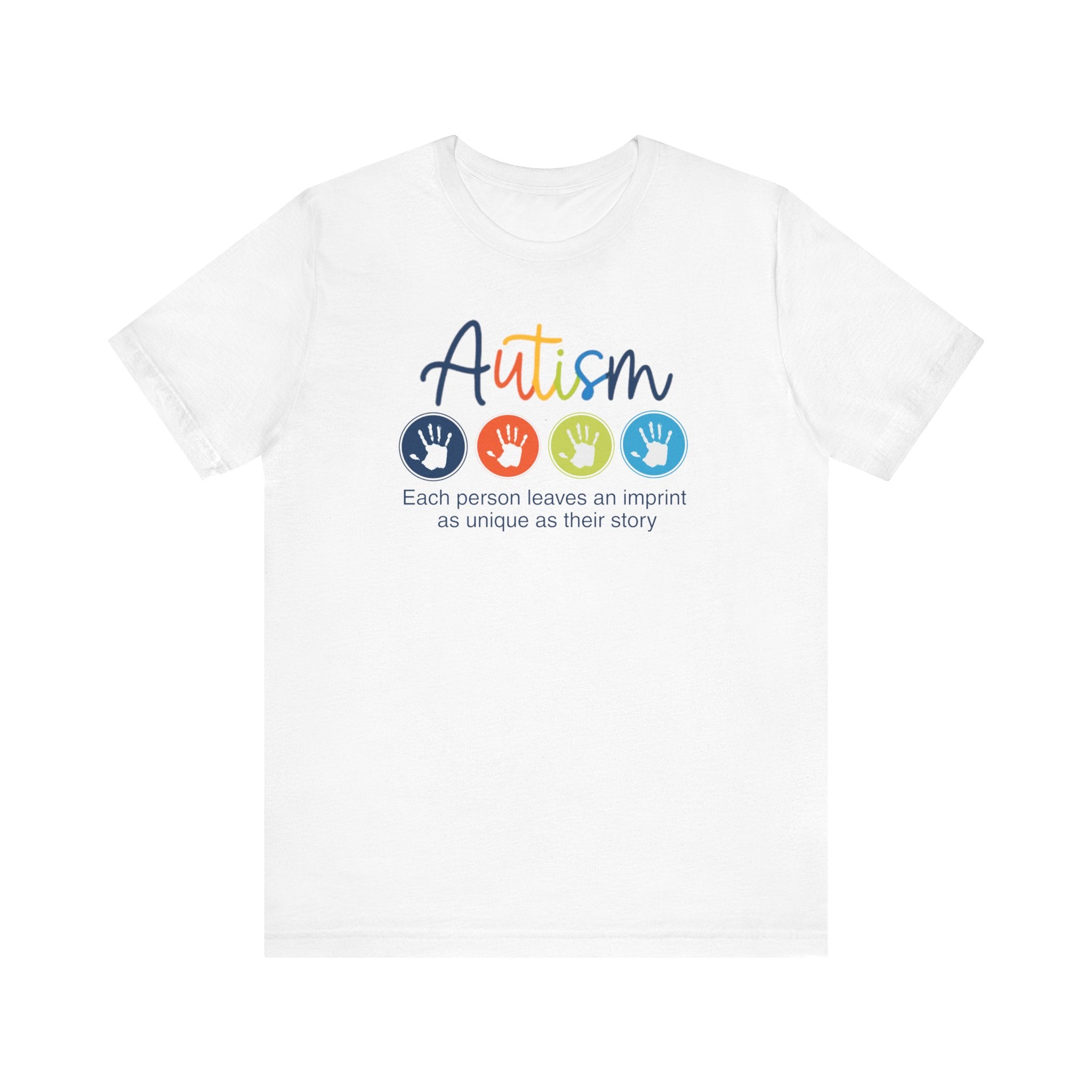Adult Unisex Autism Imprint Graphic Short Sleeve Soft Tee