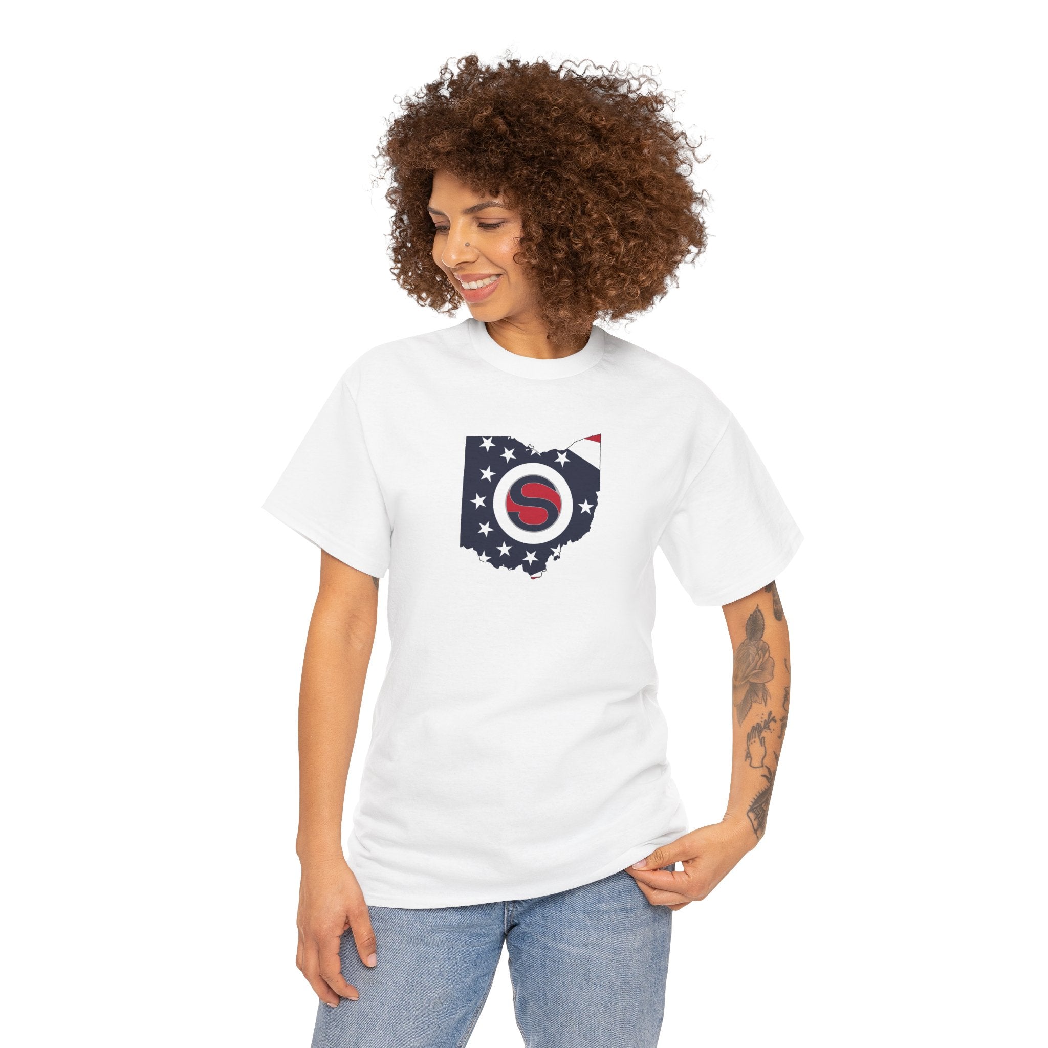 Adult Unisex Stingers Softball State Logo Graphic Short Sleeve Gildan Heavy Tee