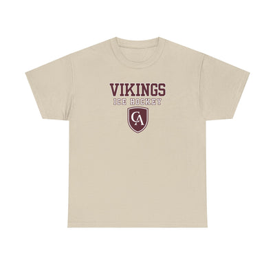 Adult Unisex Columbus Academy Vikings Ice Hockey Graphic Short Sleeve Gildan Heavy Tee