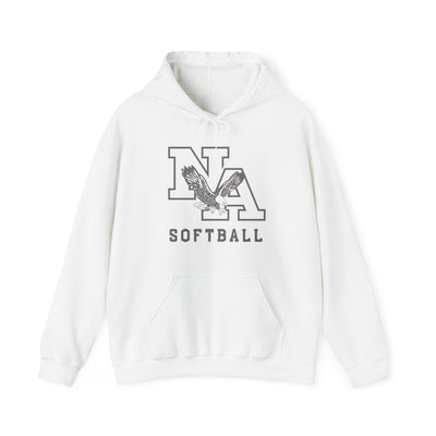 Adult Unisex New Albany Grey Tonal Softball Logo Graphic Hoodie