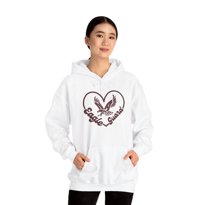 Adult Unisex Eagle Guard Heart Graphic Hoodie