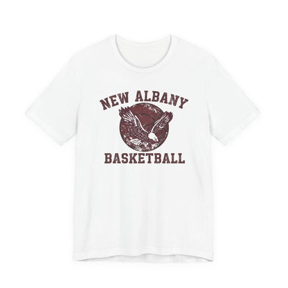 Adult Unisex New Albany Eagles Basketball Vintage Victory Graphic Short Sleeve Soft Tee