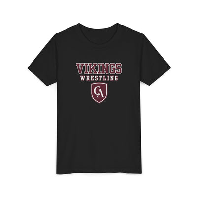 Youth Columbus Academy Vikings Wrestling Graphic Short Sleeve Bella + Canvas Soft Tee
