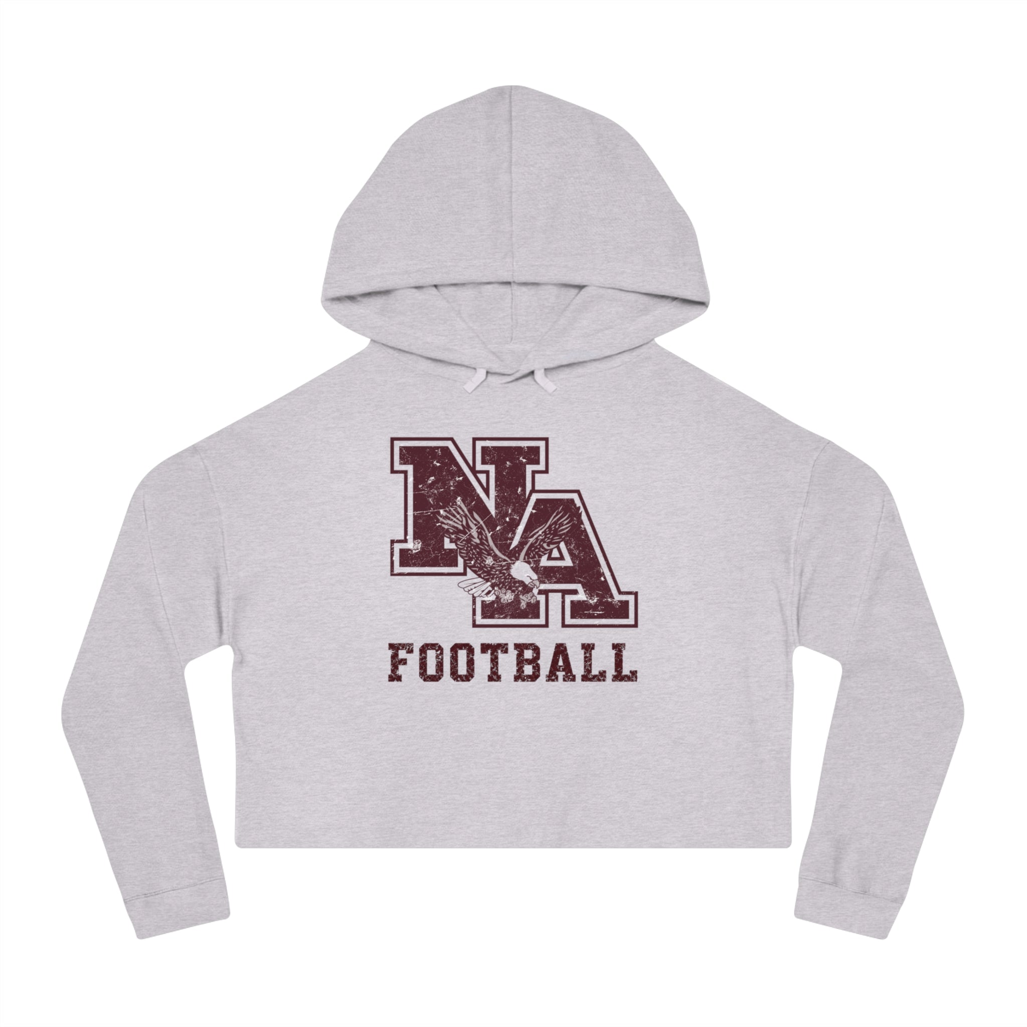 Women's New Albany Football Distressed Vintage Logo Graphic Crop Hoodie