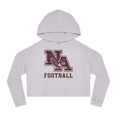 Women's New Albany Football Distressed Vintage Logo Graphic Crop Hoodie