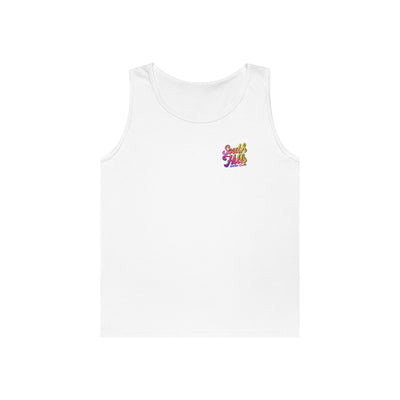 Adult Unisex South Hills Swim Club Sunset Script Graphic Tank