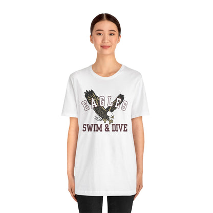 Adult Unisex Swim & Dive Flying Eagle Soft Short Sleeve Graphic Tee