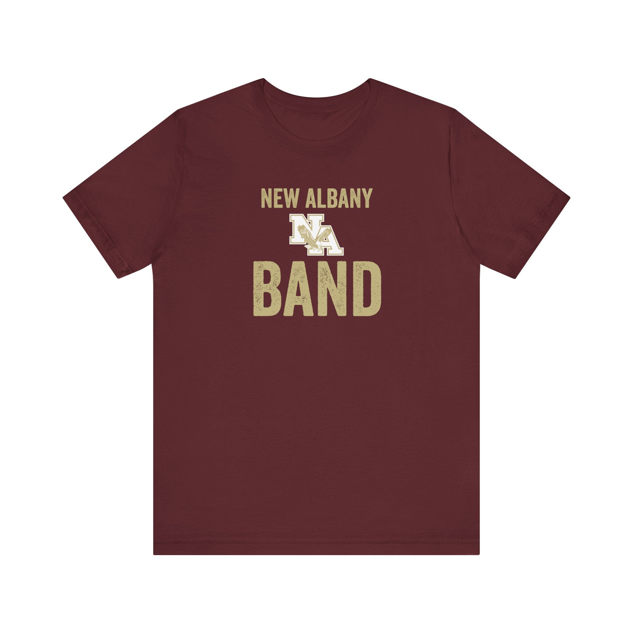 Adult Unisex Vintage Distressed New Albany Band Graphic Short Sleeve Soft Tee