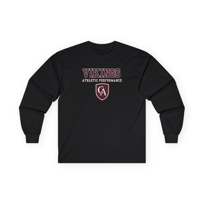 Adult Unisex Columbus Academy Vikings Athletic Performance Graphic Gildan Long Sleeve Tee